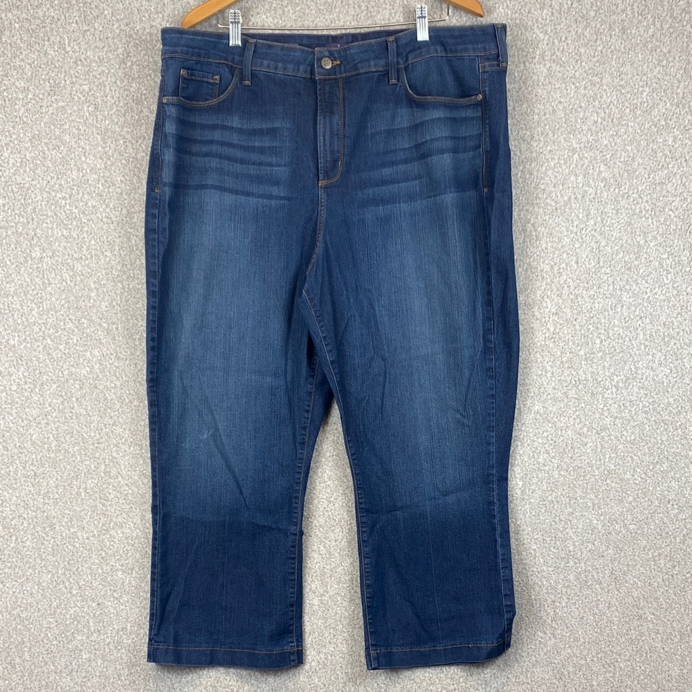 NYDJ Sophia flare ankle jeans womens 22 stretchy inseam 24” dark wash
